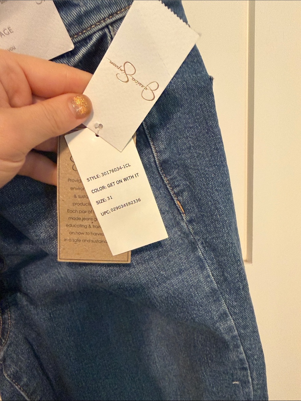 Jessica Simpson Spotlight High Rise Slim Straight Leg Classic Blue Denim Jeans - Picture 6 of 13